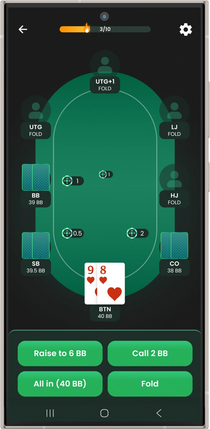 Preflop AI Android Mockup